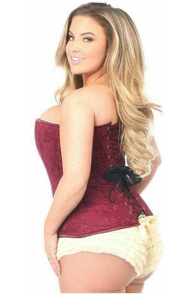 Daisy Corsets Lavish Wine Lace Overbust Corset w/Zipper - Daisy Corsets - Flyclothing LLC