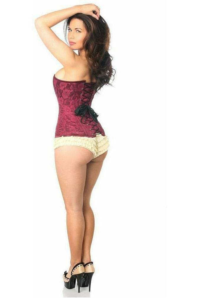 Daisy Corsets Lavish Wine Lace Overbust Corset w/Zipper - Daisy Corsets - Flyclothing LLC
