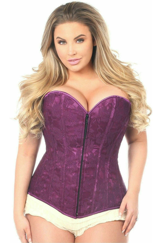 Daisy Corsets Lavish Magenta Lace Overbust Corset w/Zipper - Daisy Corsets