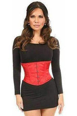 Daisy Corsets Lavish Red Satin Mini Cincher - Daisy Corsets - Flyclothing LLC