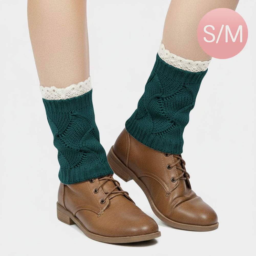 Lace Trim Knit Leg Warmer Boot Topper - Madeline Love - Flyclothing LLC