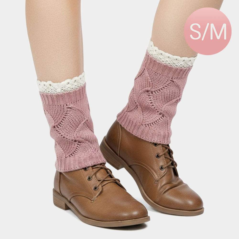 Lace Trim Knit Leg Warmer Boot Topper - Madeline Love - Flyclothing LLC