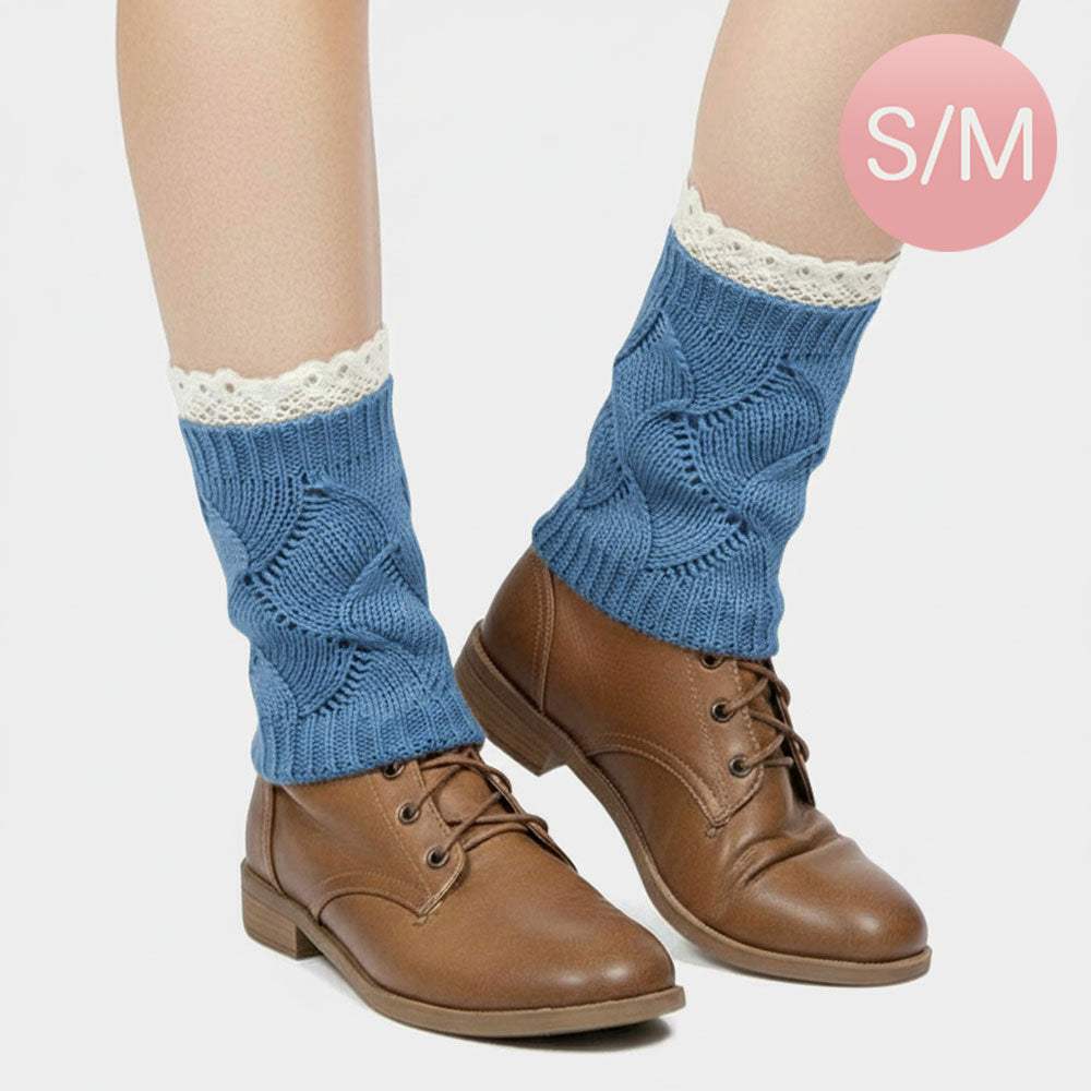 Lace Trim Knit Leg Warmer Boot Topper - Madeline Love - Flyclothing LLC