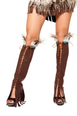 Roma Costume LW10106 Lace up Suede Leg Warmer - Roma Costume