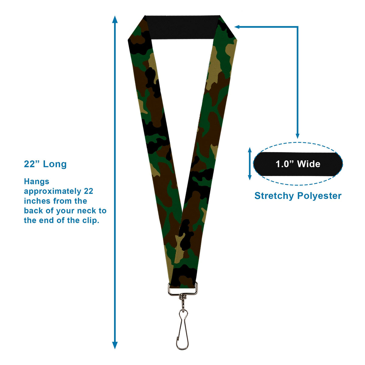 Lanyard - 1.0" - Camo Olive