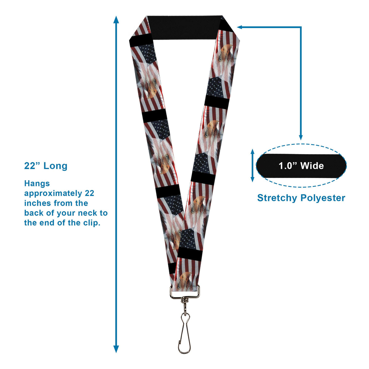 Lanyard - 1.0" - American Eagle Flags