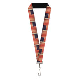 Lanyard - 1.0" - American Flag Weathered Color Repeat