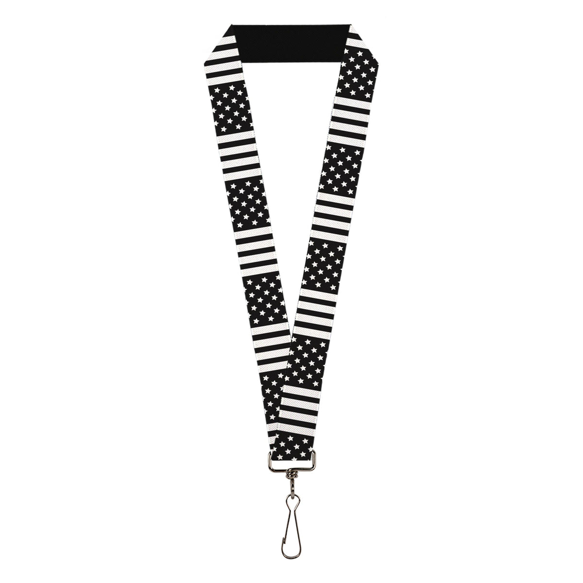 Lanyard - 1.0" - American Flag CLOSE-UP Black White - Buckle-Down - Flyclothing LLC