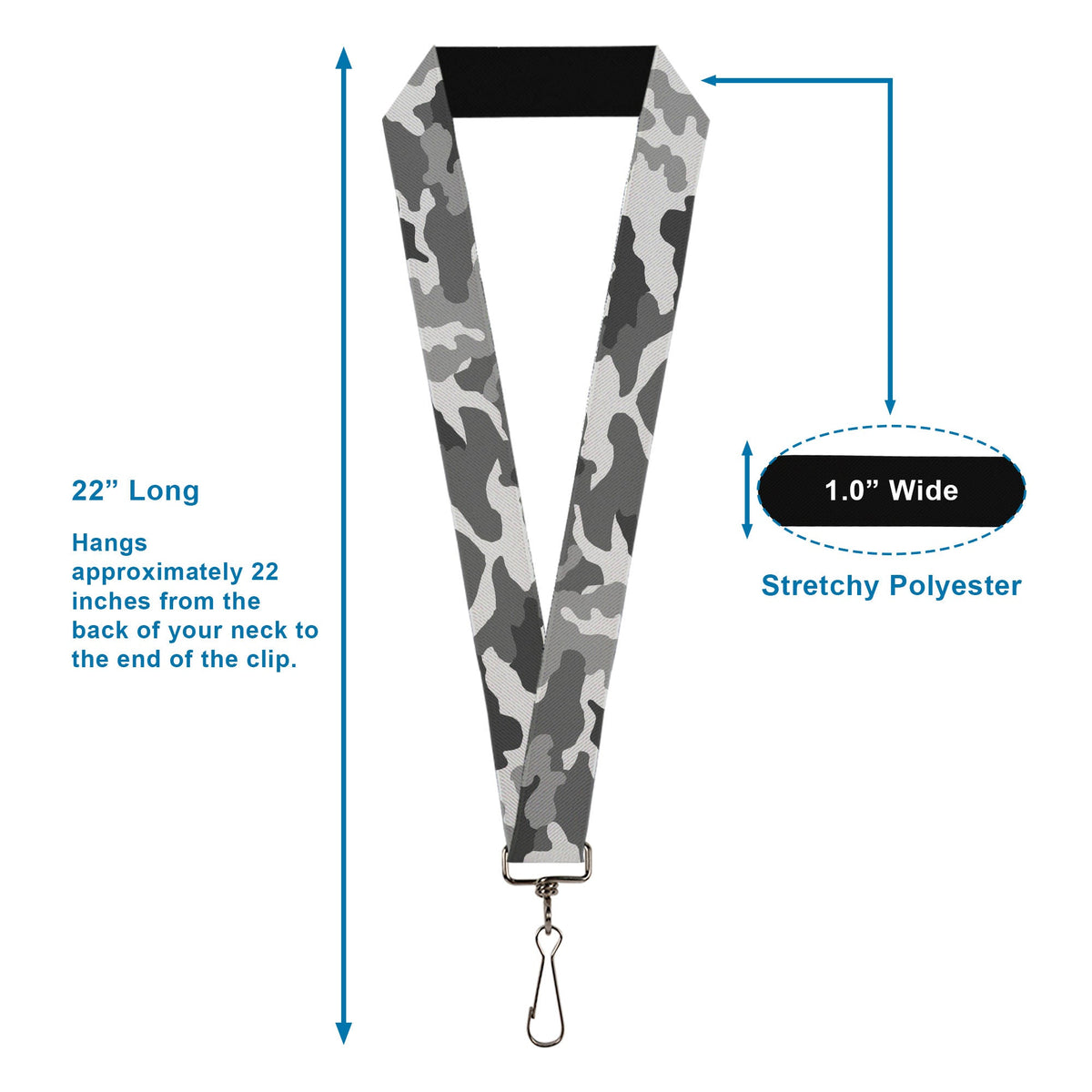 Lanyard - 1.0" - Camo White