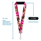 Lanyard - 1.0" - Camo Pink