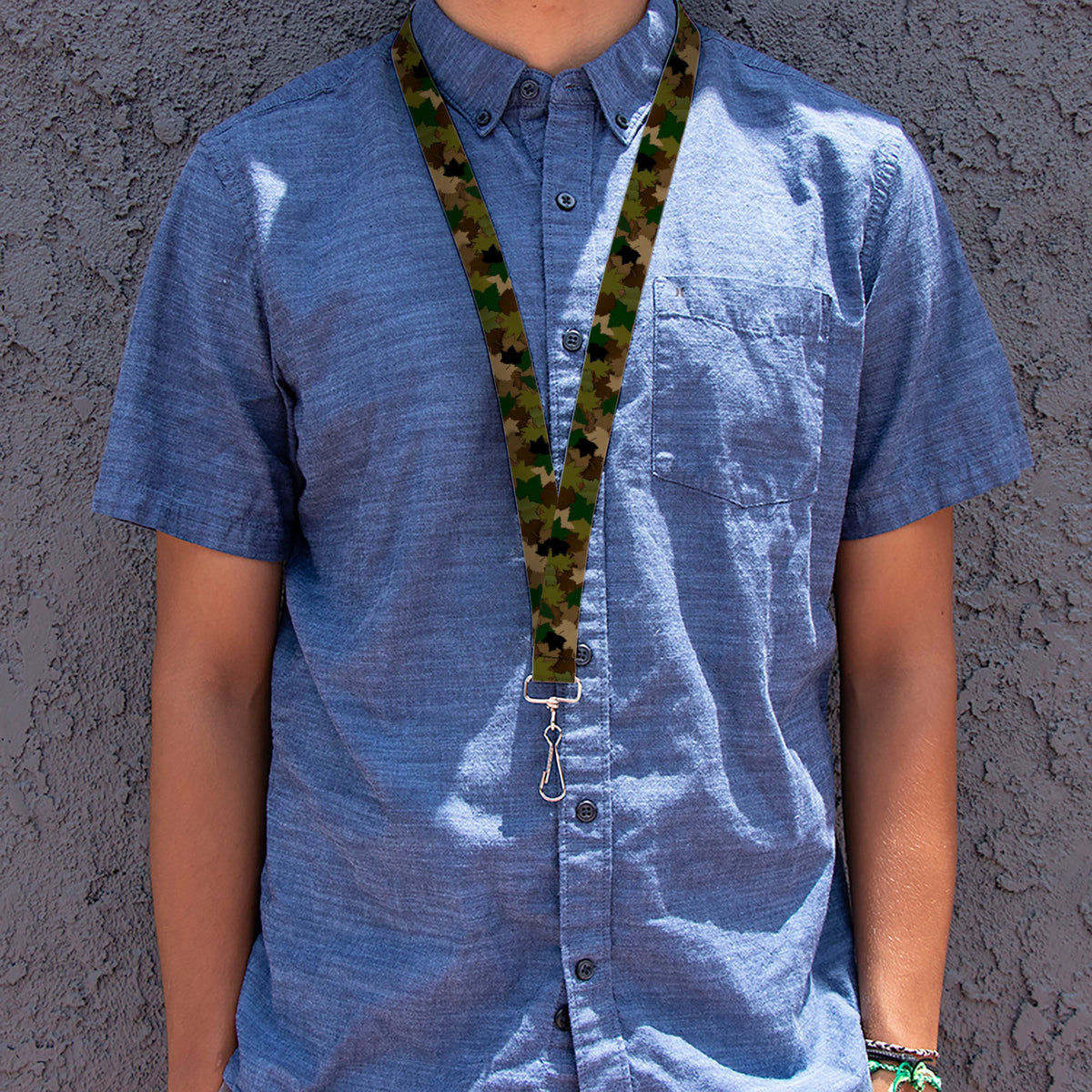 Lanyard - 1.0" - Leaf Camo Browns Greens Black - Buckle-Down - Flyclothing LLC