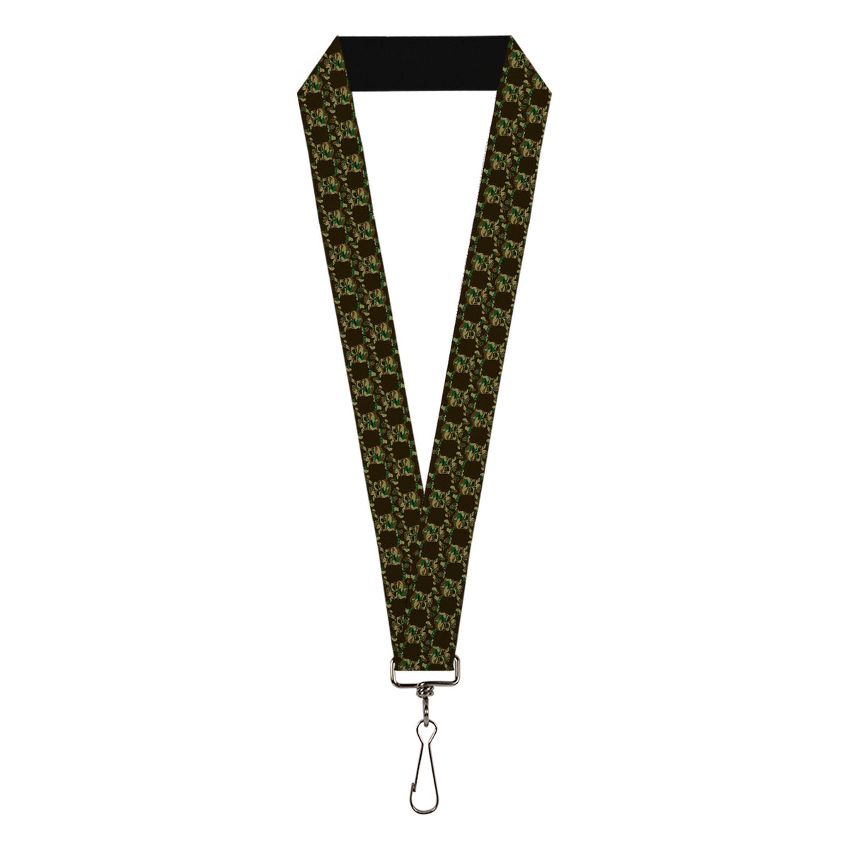 Lanyard - 1.0" - Top Skulls Black Camo Olive - Buckle-Down - Flyclothing LLC
