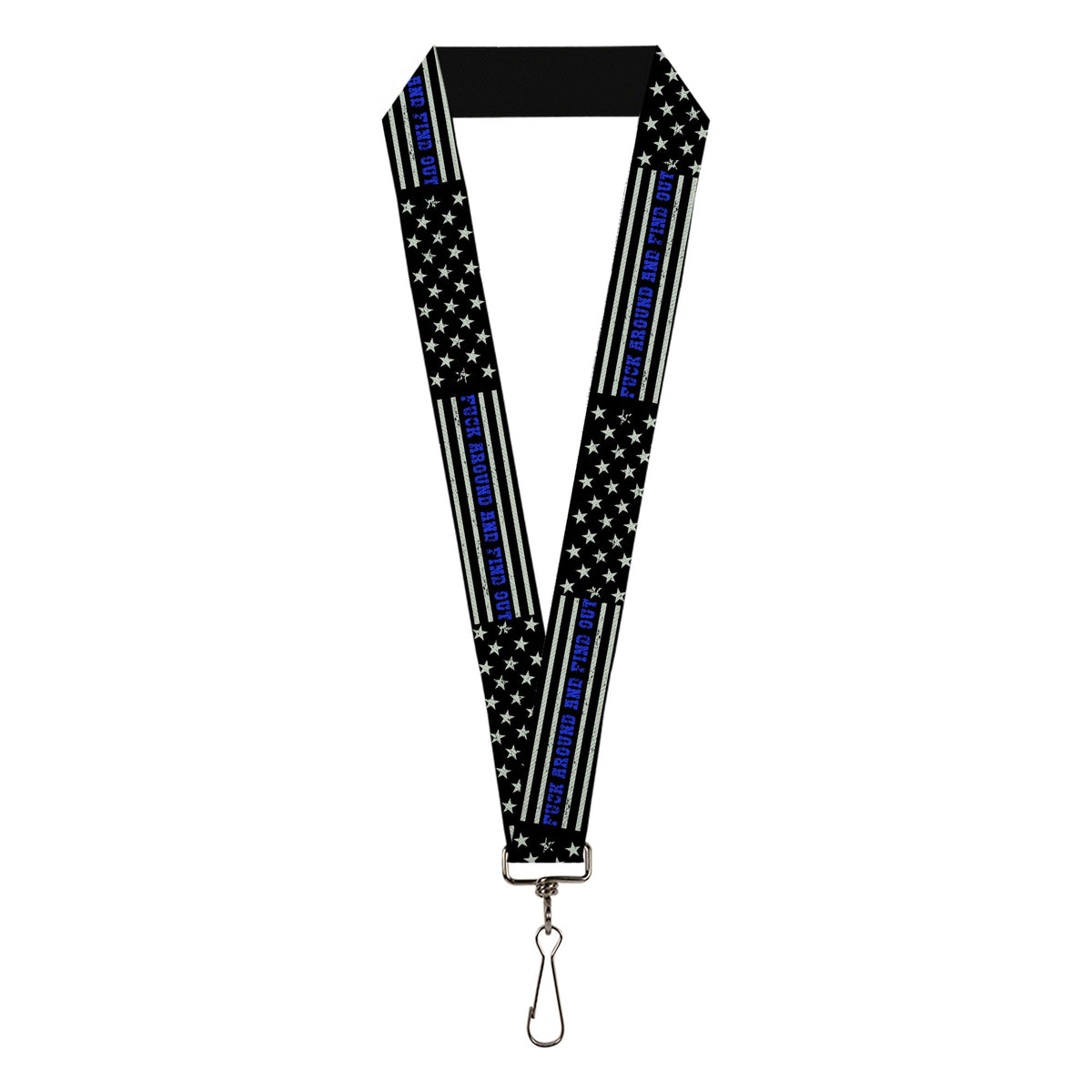 Lanyard - 1.0" - FAFO FUCK AROUND AND FIND OUT Thin Blue Line Flag - Buckle-Down - Flyclothing LLC