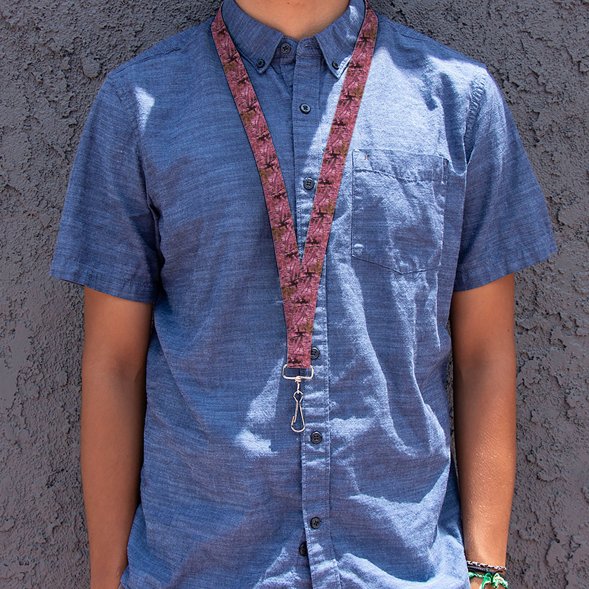 Lanyard - 1.0" - Hunting Camo Pinks