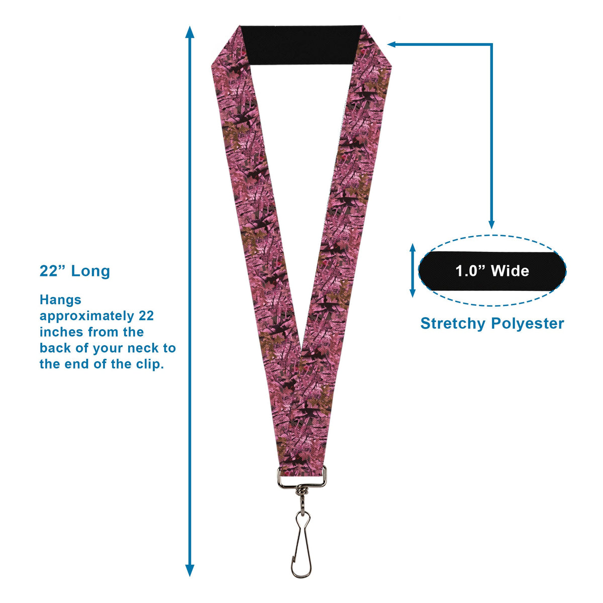 Lanyard - 1.0" - Hunting Camo Pinks