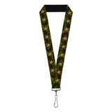 Lanyard - 1.0" - Star Camo Olive Gold