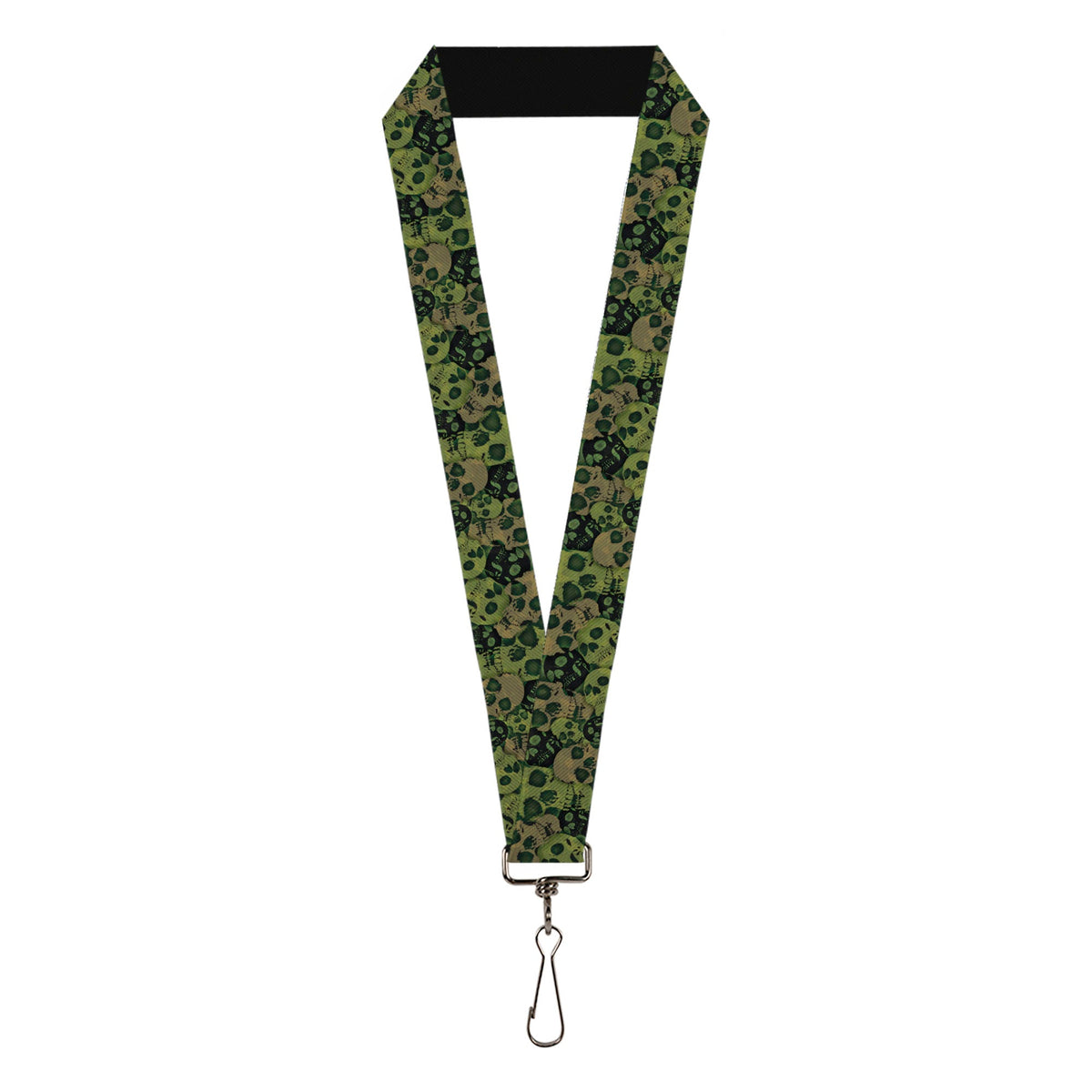 Lanyard - 1.0" - Camo Olive Black Skull Yard2