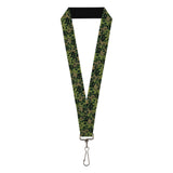 Lanyard - 1.0" - Camo Olive Black Skull Yard2