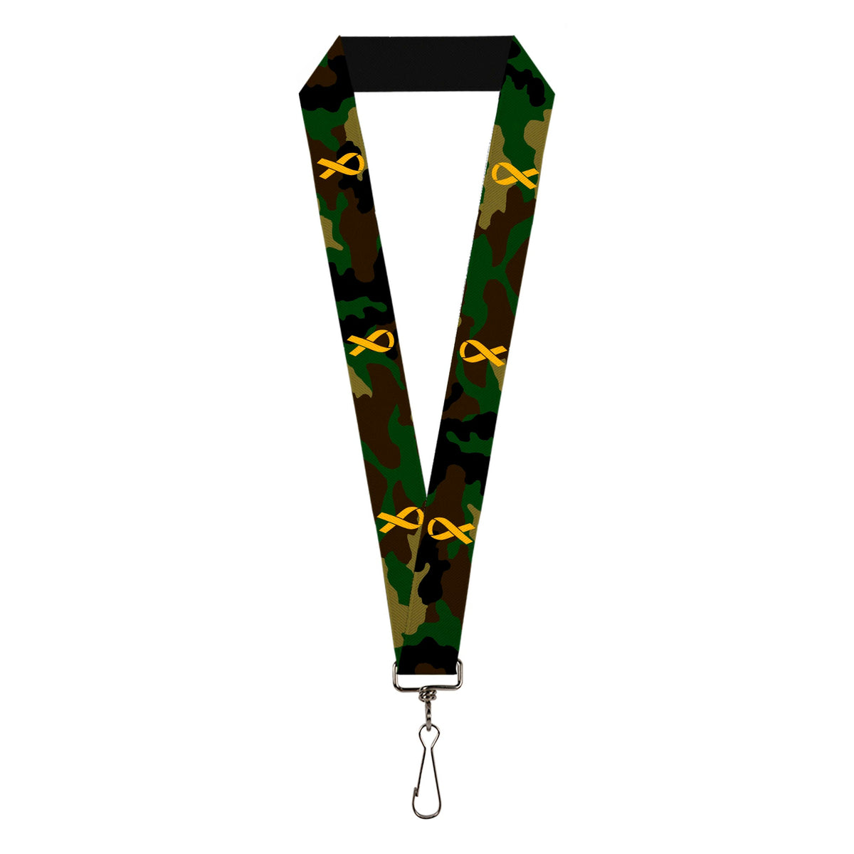 Lanyard - 1.0" - Support Our Troops Camo Olive Yellow Ribbon - Buckle-Down - Flyclothing LLC