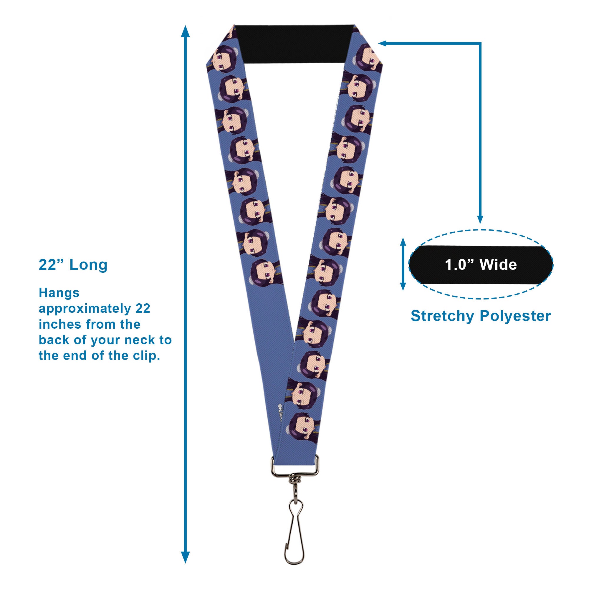 Lanyard - 1.0" - The Apothecary Diaries Chibi Jinshi Flip Pose Blue