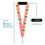 Lanyard - 1.0" - The Apothecary Diaries Chibi Maomao Cat Pose Pink/Yellow