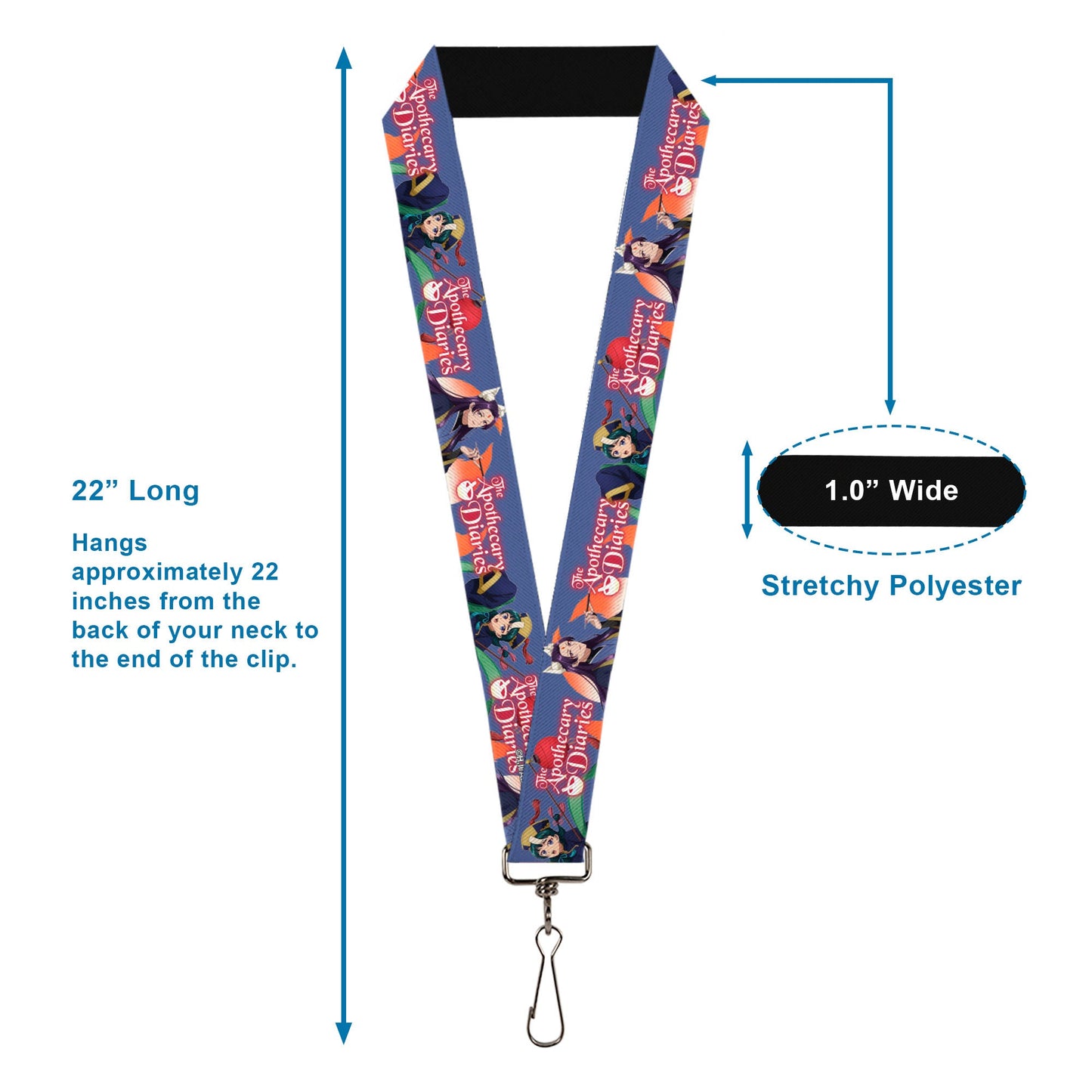 Lanyard - 1.0" - THE APOTHECARY DIARIES Jinshi and Maomao Pose and Title Logo Purple