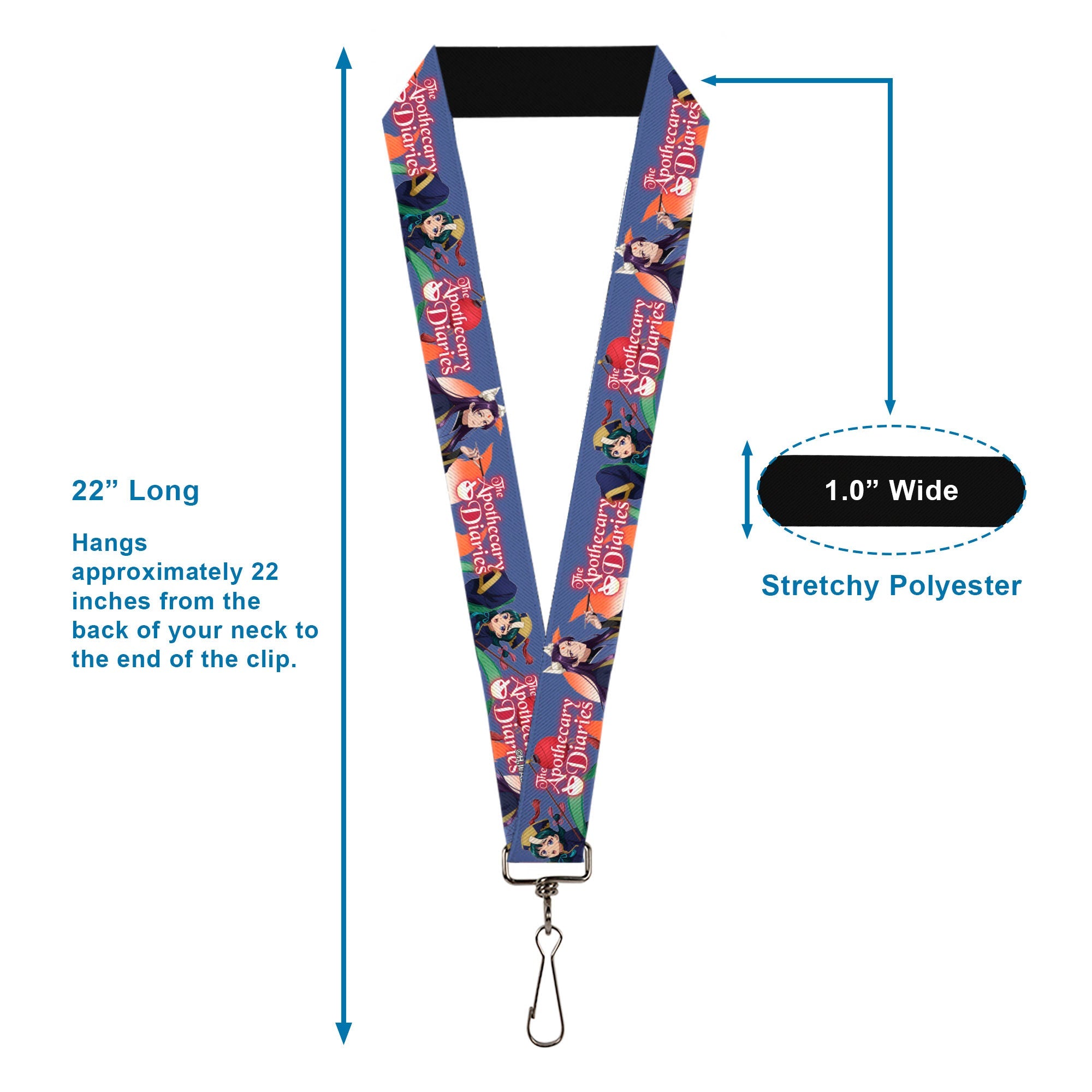 Lanyard - 1.0" - THE APOTHECARY DIARIES Jinshi and Maomao Pose and Title Logo Purple