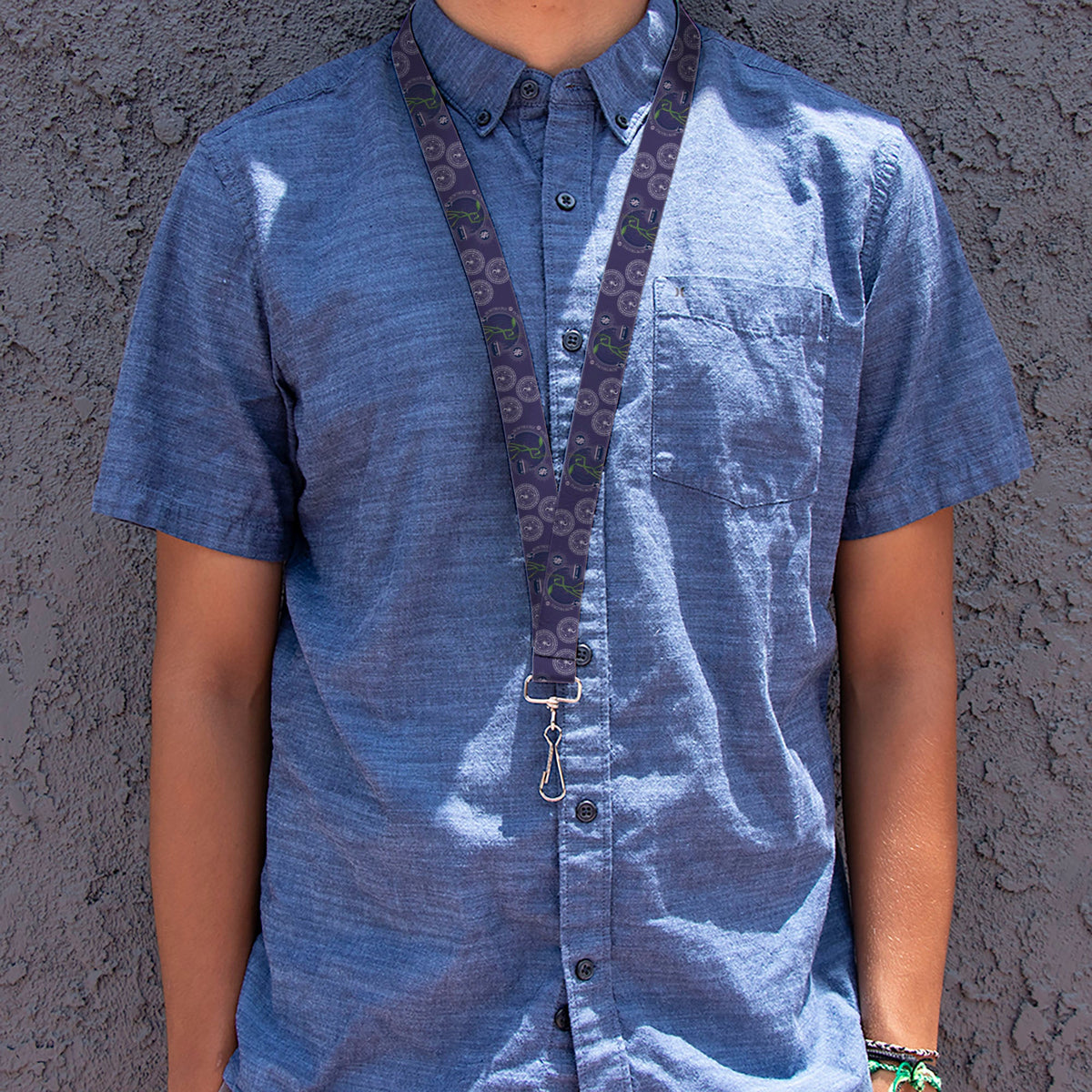 Lanyard - 1.0" - BOWTRUCKLE PICKETT Pose Icons Purples Blues White - Buckle-Down - Flyclothing LLC