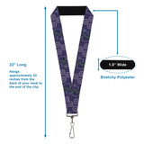 Lanyard - 1.0" - BOWTRUCKLE PICKETT Pose Icons Purples Blues White - Buckle-Down - Flyclothing LLC