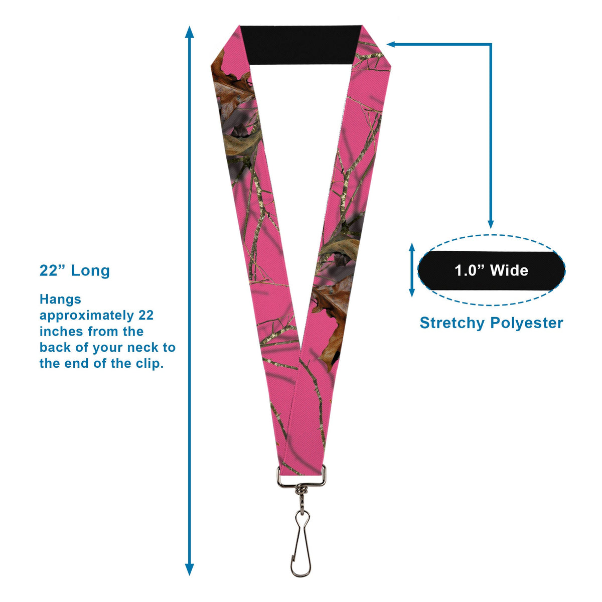 Lanyard - 1.0" - Mossy Oak Country Roots Camo Fuchsia
