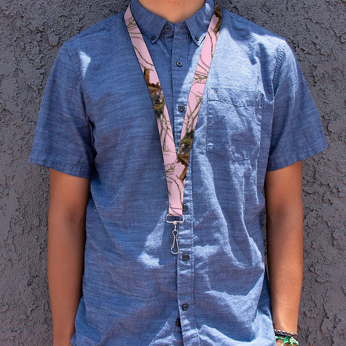 Lanyard - 1.0" - Mossy Oak Country Roots Camo Baby Pink