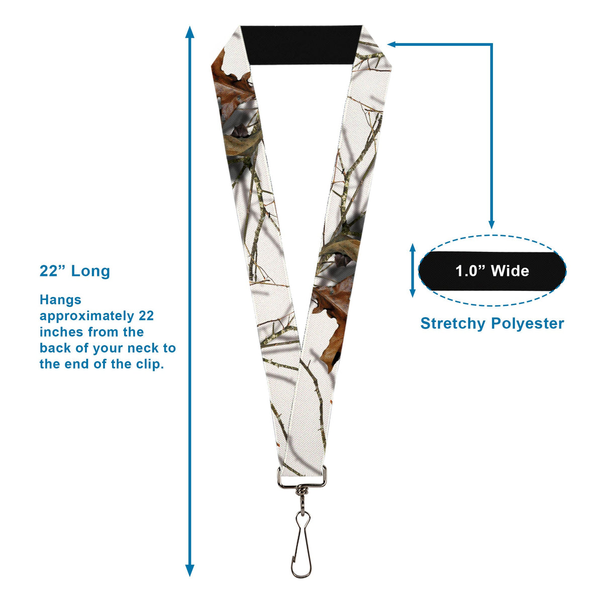 Lanyard - 1.0" - Mossy Oak Country Roots Snowdrift Camo White