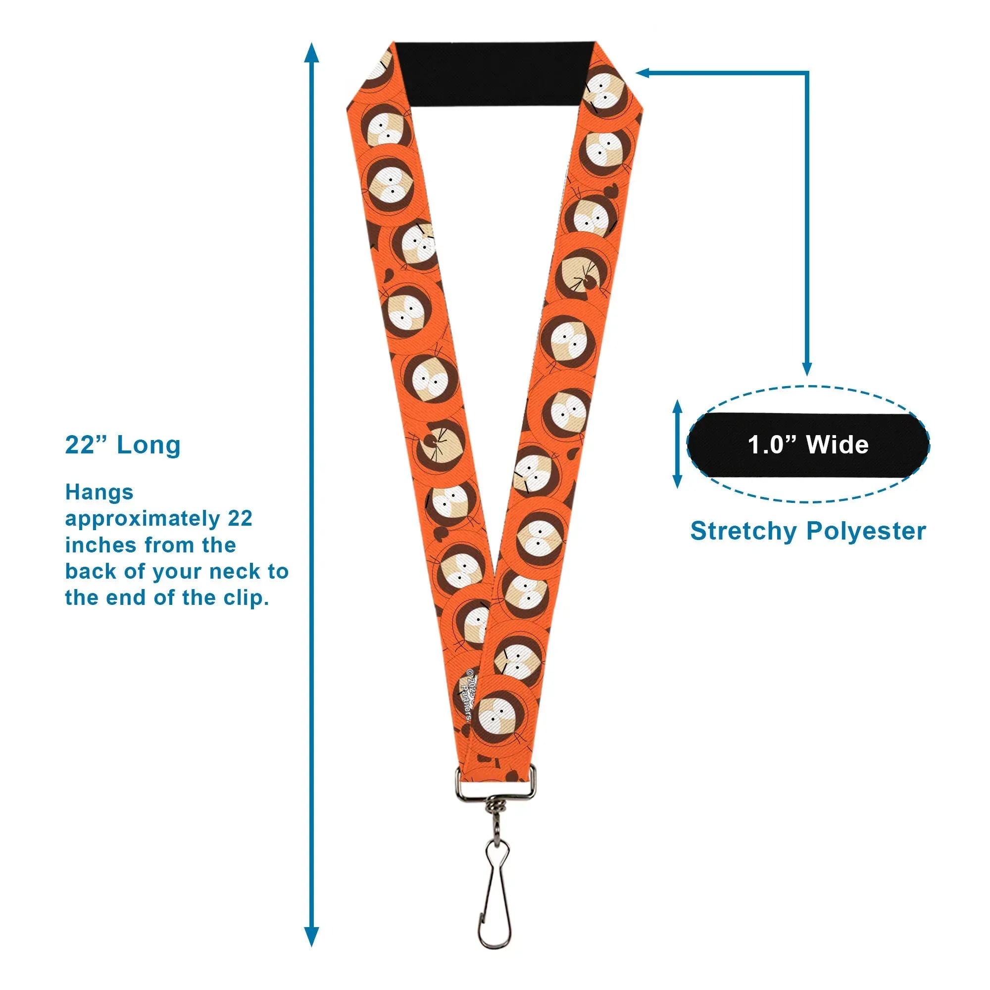Lanyard - 1.0" - South Park Kenny Expressions Stacked Orange - Buckle-Down - Flyclothing LLC