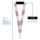 Lanyard - 1.0" - GILMORE GIRLS Title Logo and Flower Petals Lavender/White/Blue