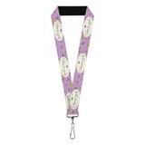 Lanyard - 1.0" - GILMORE GIRLS Title Logo and Flower Petals Lavender/White/Blue