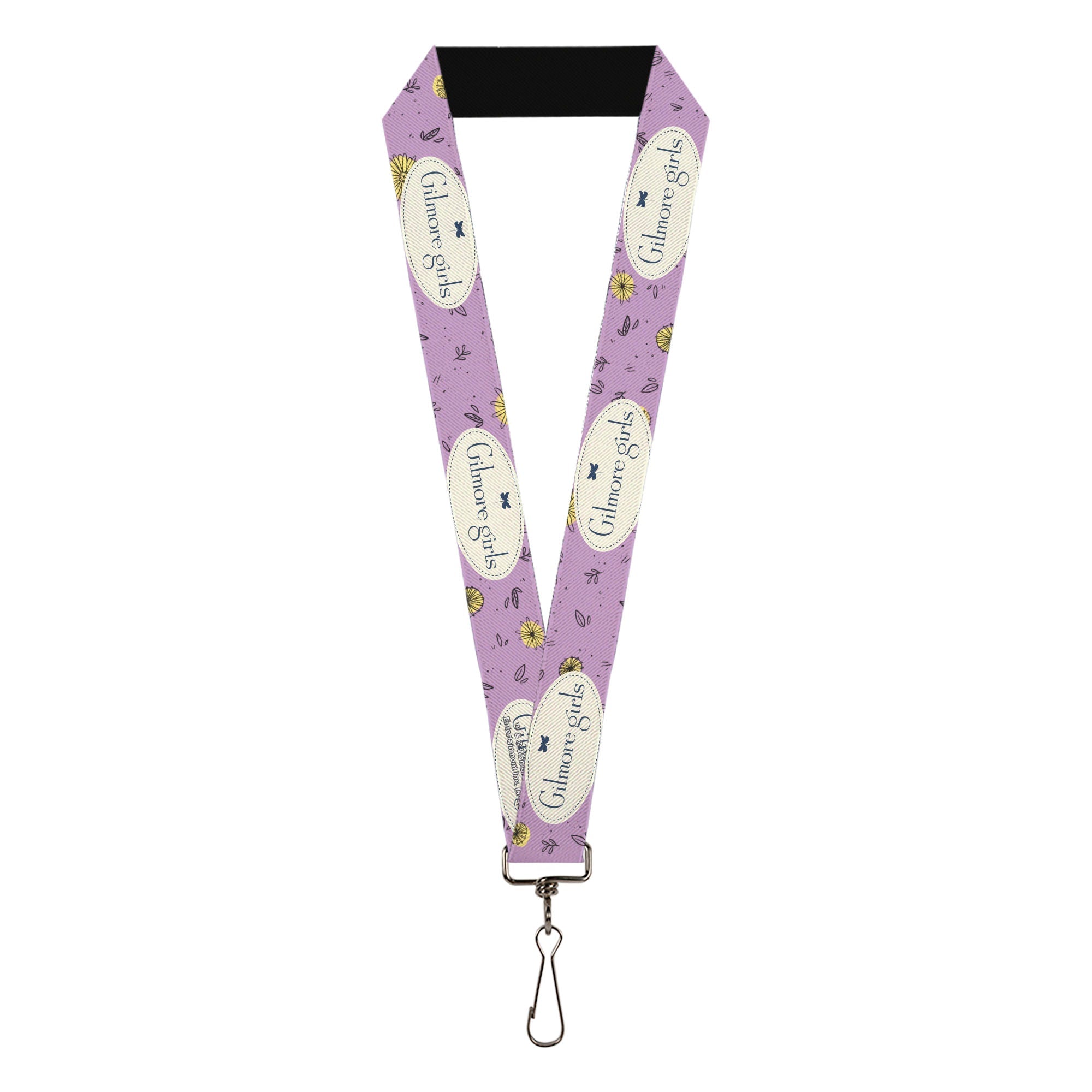 Lanyard - 1.0" - GILMORE GIRLS Title Logo and Flower Petals Lavender/White/Blue