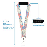 Lanyard - 1.0" - GILMORE GIRLS Dragon Flies Scattered and Title Logo Pink/White/Blues