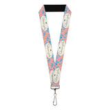 Lanyard - 1.0" - GILMORE GIRLS Dragon Flies Scattered and Title Logo Pink/White/Blues