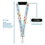 Lanyard - 1.0" - GILMORE GIRLS Luke's Coffee Shop Icons and Script Blue