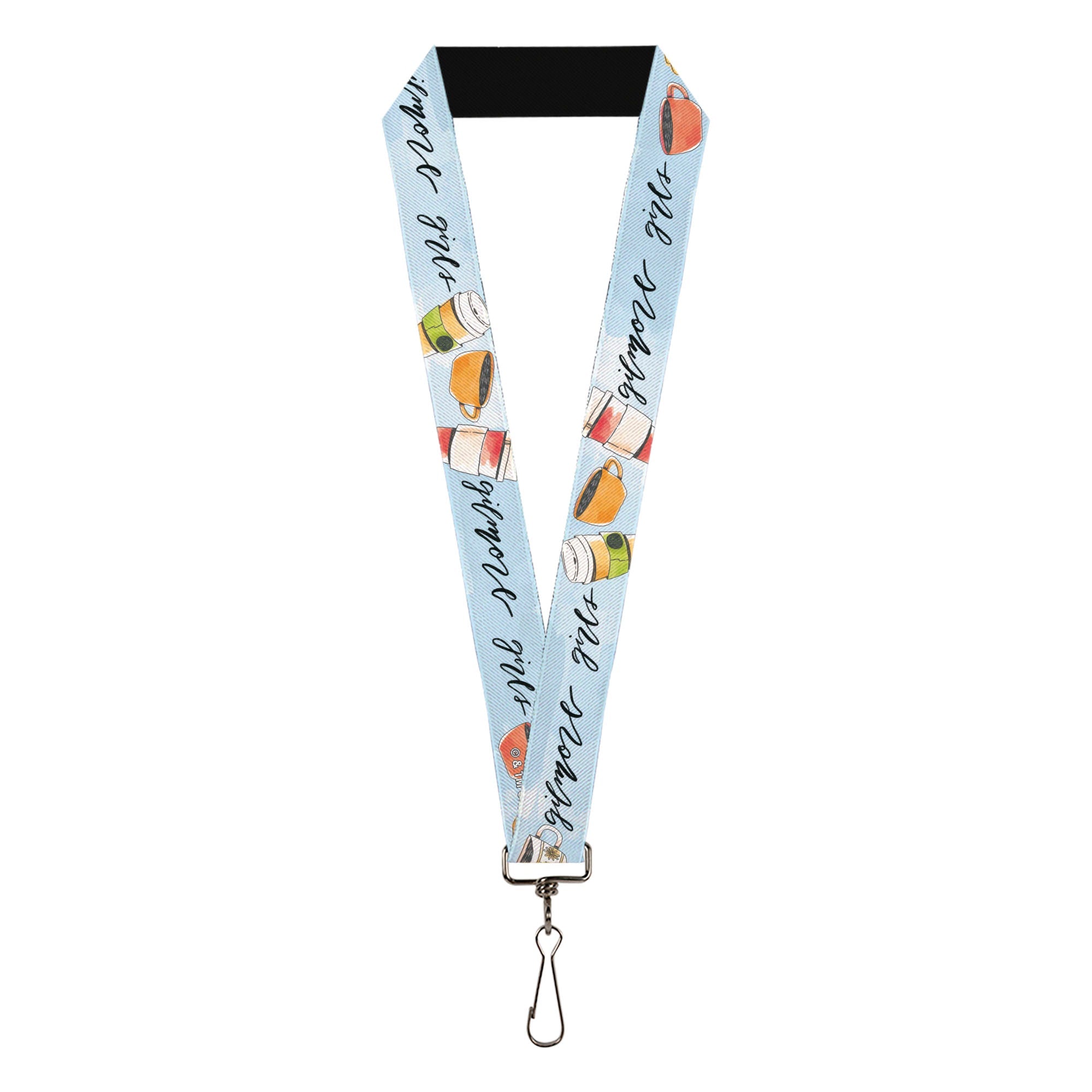 Lanyard - 1.0" - GILMORE GIRLS Luke's Coffee Shop Icons and Script Blue