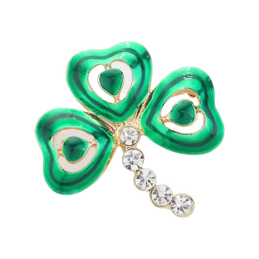 Lacquered Clover Pin Brooch - Madeline Love - Flyclothing LLC