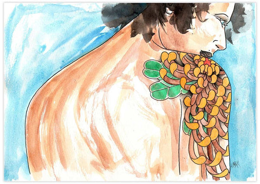 Black Market Art Company Lady Tattooed & Lady Chrysanthemum Print - Black Market Art Company - Flyclothing LLC