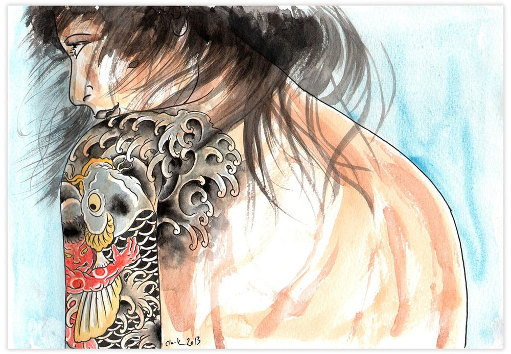 Black Market Art Company Lady Tattooed & Lady Kintaro Print