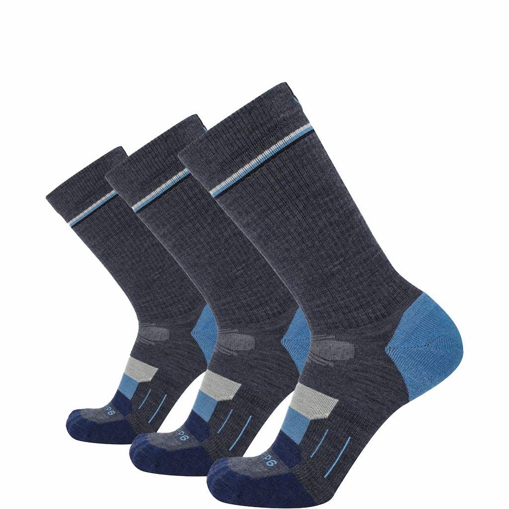 Lake - Hike Crew Lightweight Merino Wool Sock - GRIP6 - Flyclothing LLC