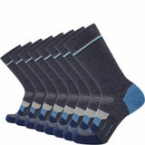 8 Pairs Lake - Hike Crew Lightweight Merino Wool Sock - GRIP6 - Flyclothing LLC