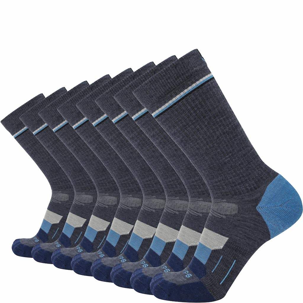 Lake - Hike Crew Lightweight Merino Wool Sock - GRIP6 - Flyclothing LLC