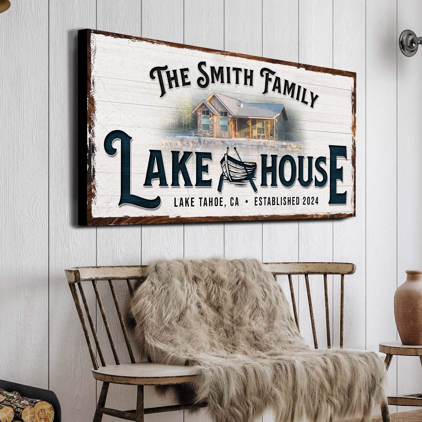 Personalized Lake House Sign - Tailored Canvases - Flyclothing LLC