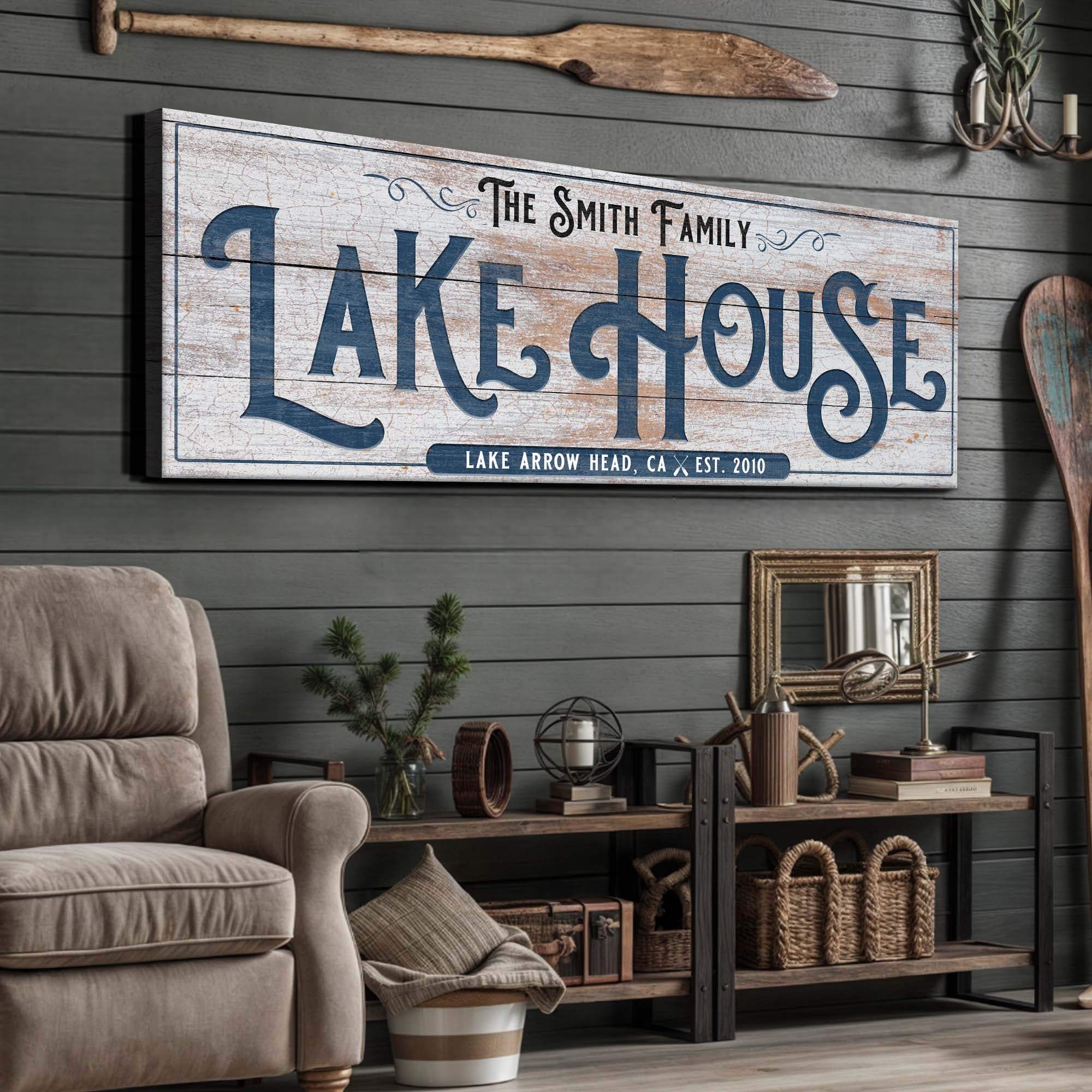 Personalized Lake House Sign III - Tailored Canvases - Flyclothing LLC