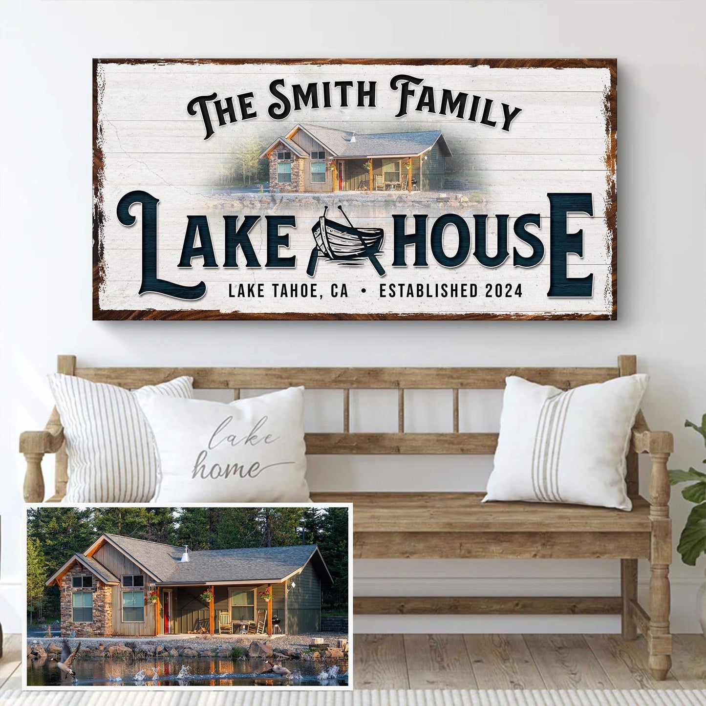 Personalized Lake House Sign - Tailored Canvases - Flyclothing LLC