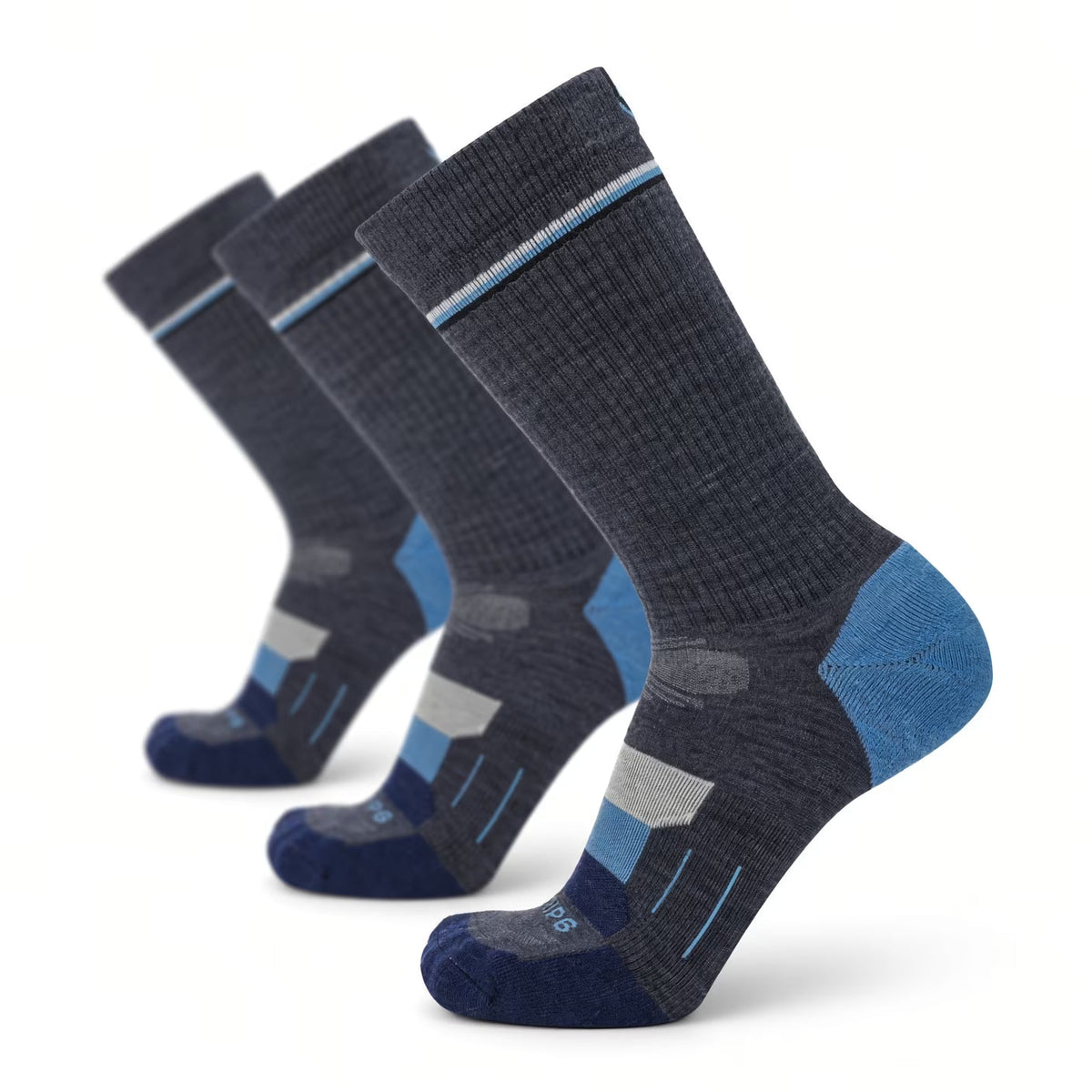 3 Pack Lake - Hike Crew Lightweight Merino Wool Sock - GRIP6 - Flyclothing LLC